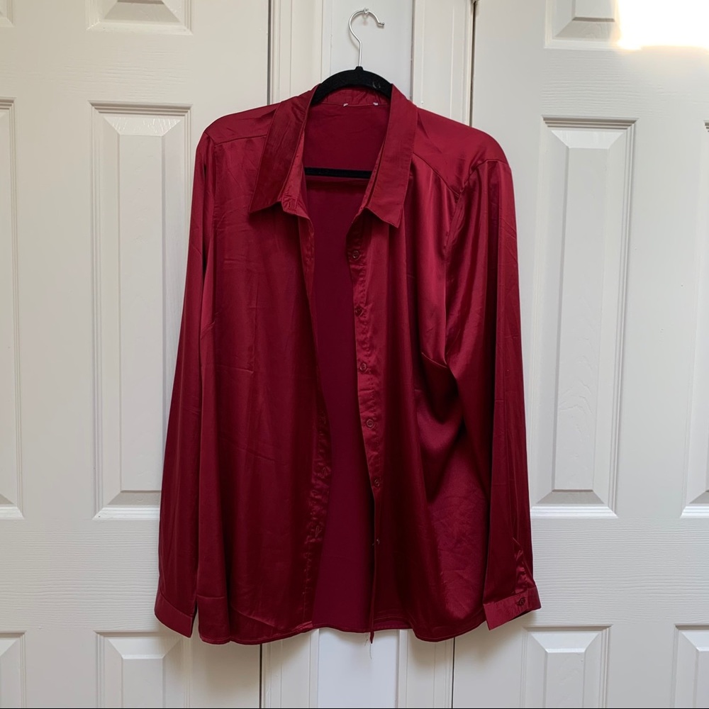 Silky Oversized Button Down